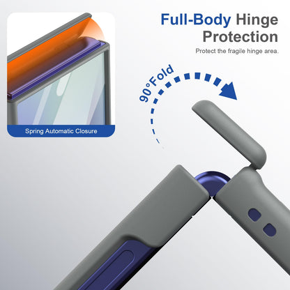 For Galaxy Z Flip8 5G Full Cover HD Integrated Magnetic Hinge Folding Phone Case - Grey - EDA010134103D