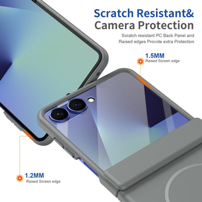 For Galaxy Z Flip8 5G Full Cover HD Integrated Magnetic Hinge Folding Phone Case - Grey - EDA010134103D
