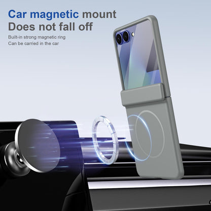 For Galaxy Z Flip8 5G Full Cover HD Integrated Magnetic Hinge Folding Phone Case - Grey - EDA010134103D
