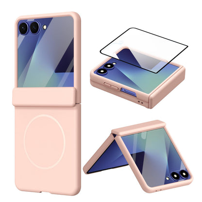For Galaxy Z Flip8 5G Full Cover HD Integrated Magnetic Hinge Folding Phone Case - Pink - EDA010134103E