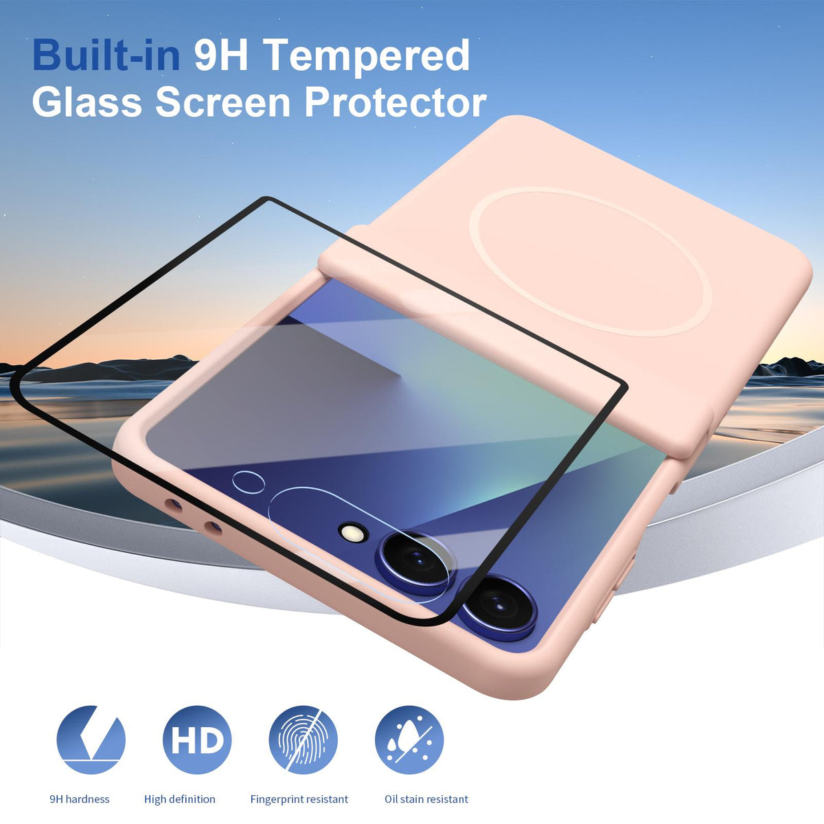 For Galaxy Z Flip8 5G Full Cover HD Integrated Magnetic Hinge Folding Phone Case - Pink - EDA010134103E
