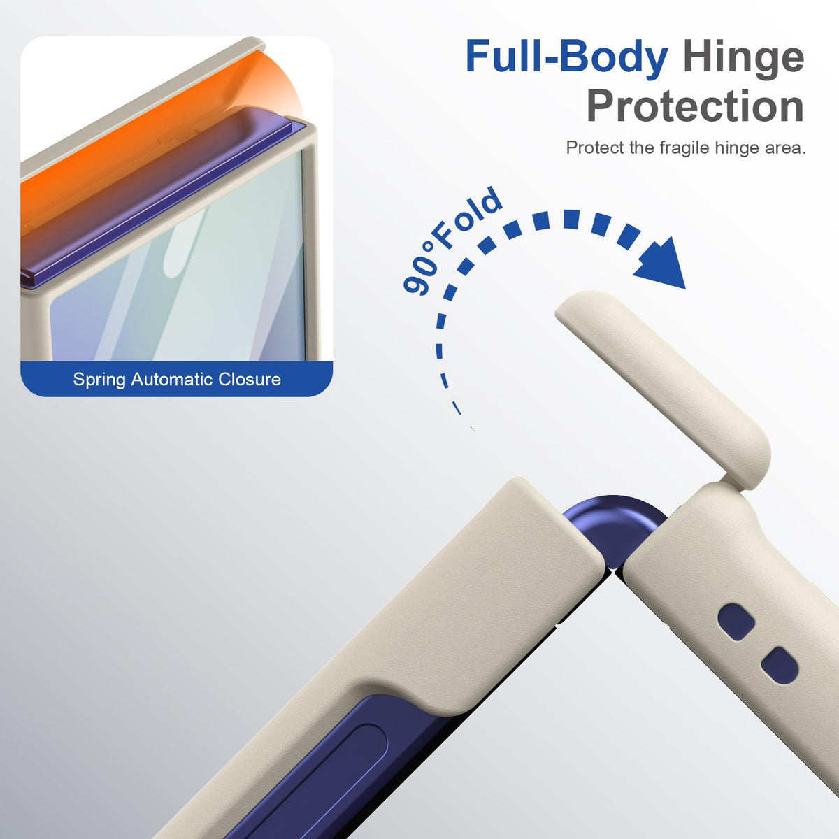 For Galaxy Z Flip8 5G Full Cover HD Integrated Magnetic Hinge Folding Phone Case - White - EDA010134103F