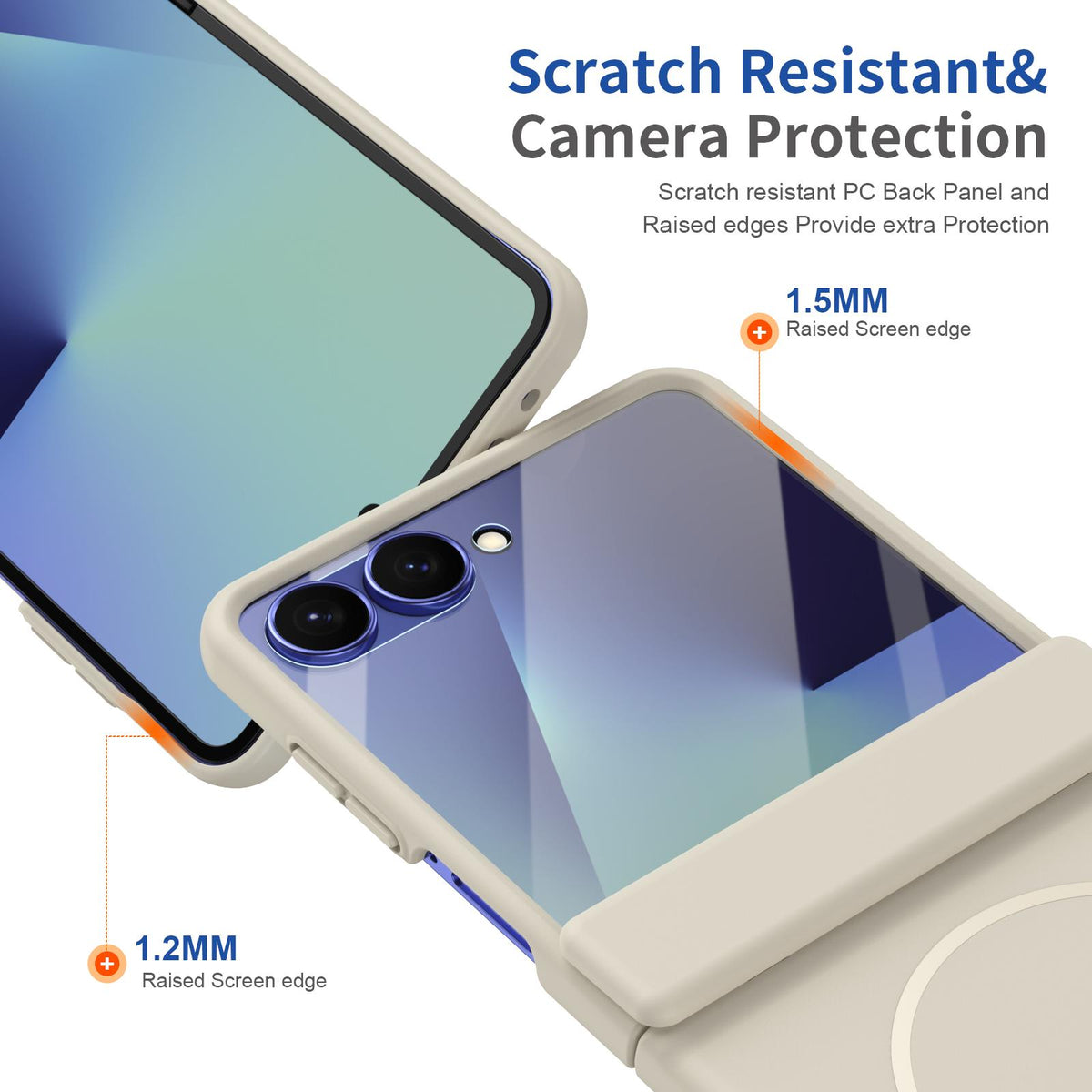 For Galaxy Z Flip8 5G Full Cover HD Integrated Magnetic Hinge Folding Phone Case - White - EDA010134103F