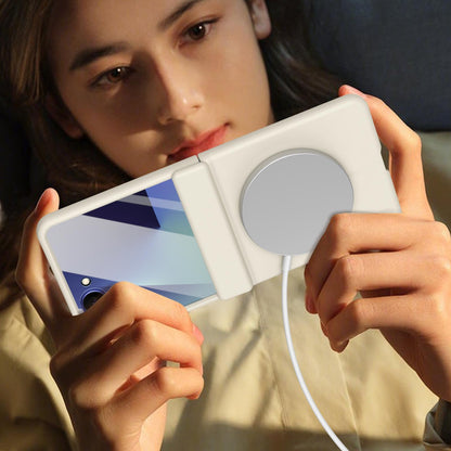For Galaxy Z Flip8 5G Full Cover HD Integrated Magnetic Hinge Folding Phone Case - White - EDA010134103F
