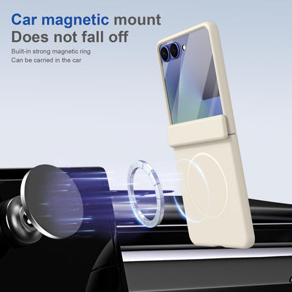 For Galaxy Z Flip8 5G Full Cover HD Integrated Magnetic Hinge Folding Phone Case - White - EDA010134103F