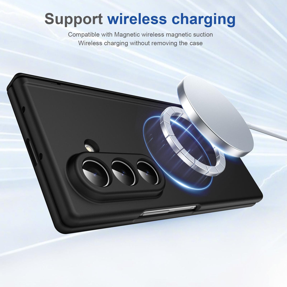 For Samsung Galaxy Z Fold7 5G Full Cover HD Integrated Magnetic Hinge Folding Phone Case - Black - EDA010134104A