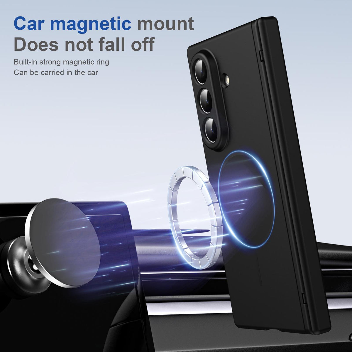 For Samsung Galaxy Z Fold7 5G Full Cover HD Integrated Magnetic Hinge Folding Phone Case - Black - EDA010134104A