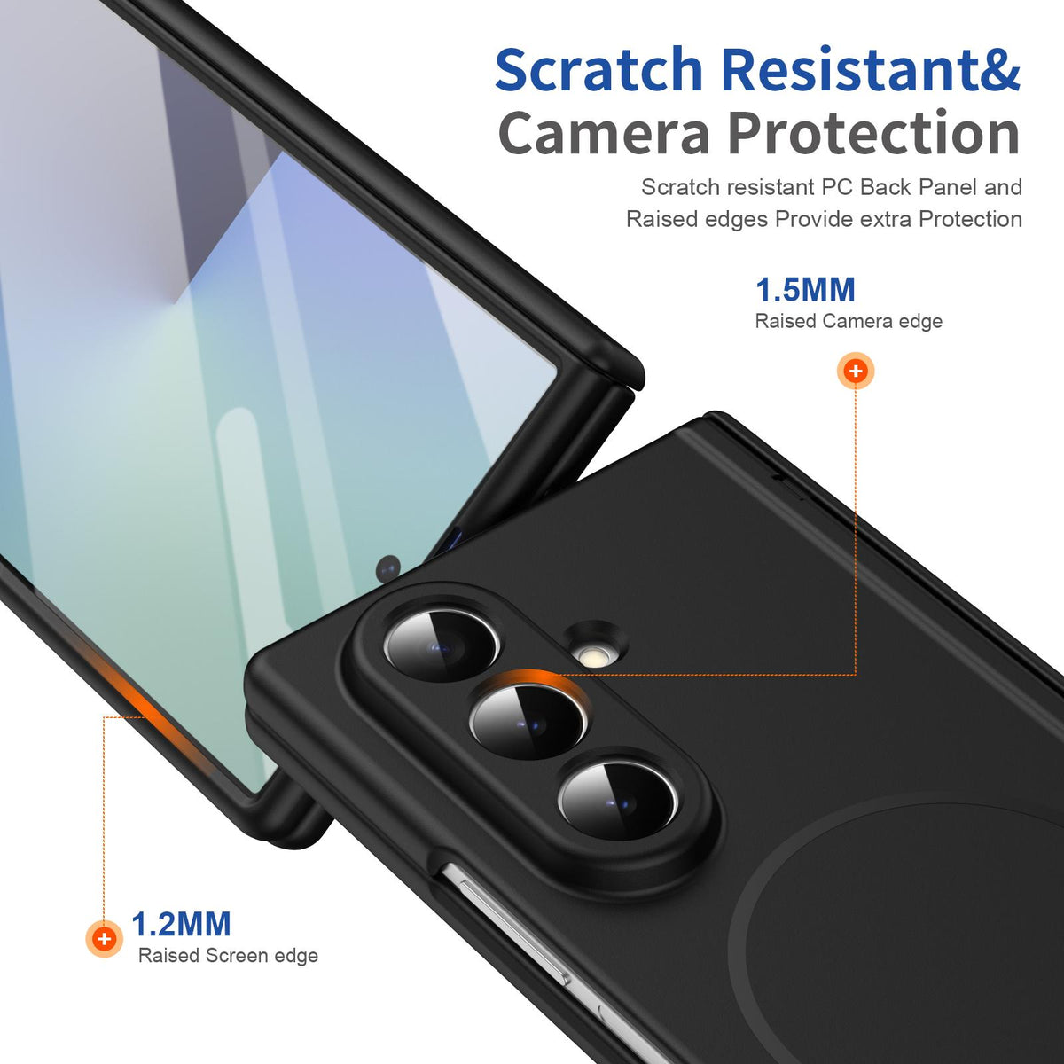 For Samsung Galaxy Z Fold7 5G Full Cover HD Integrated Magnetic Hinge Folding Phone Case - Black - EDA010134104A