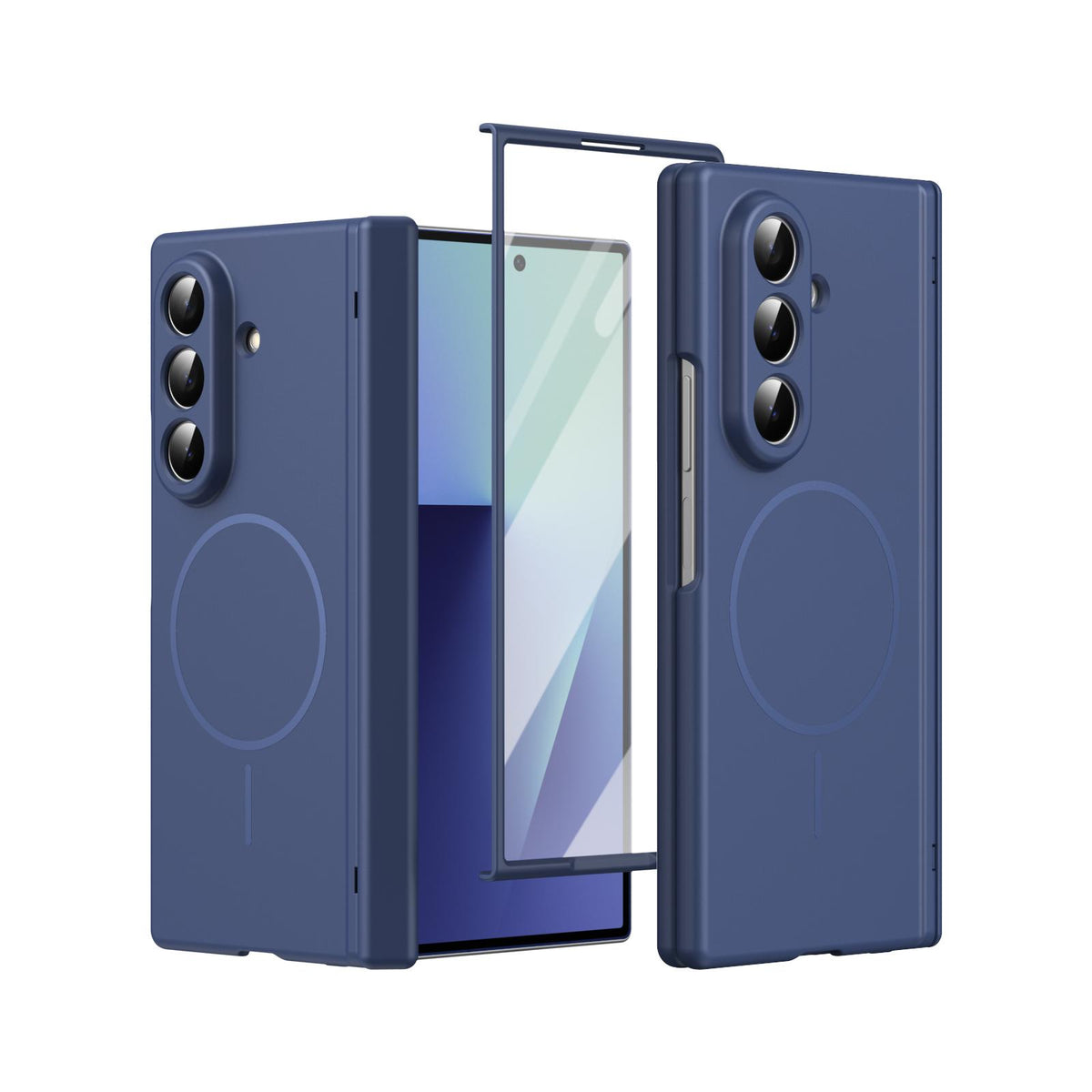 For Samsung Galaxy Z Fold7 5G Full Cover HD Integrated Magnetic Hinge Folding Phone Case - Blue - EDA010134104B