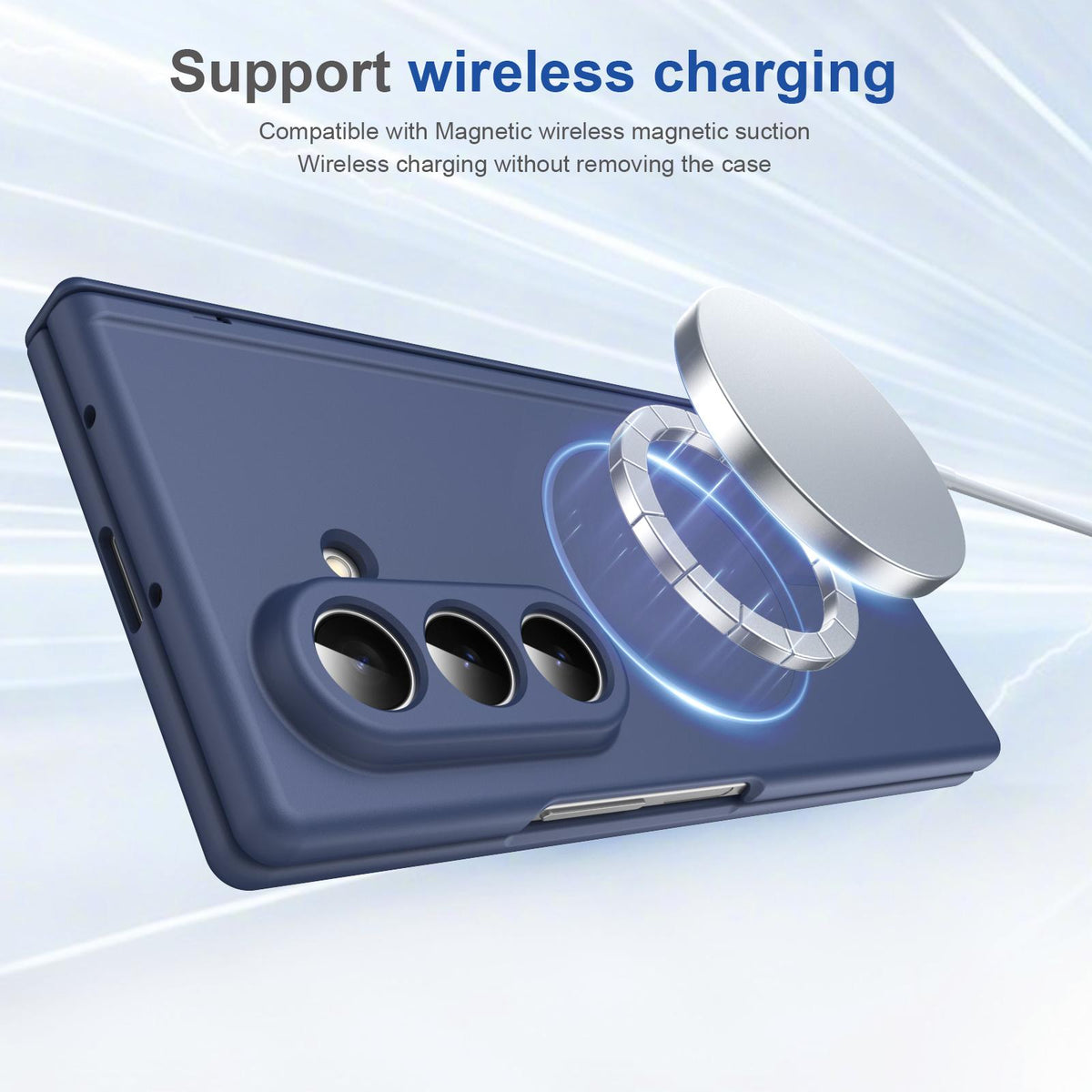 For Samsung Galaxy Z Fold7 5G Full Cover HD Integrated Magnetic Hinge Folding Phone Case - Blue - EDA010134104B