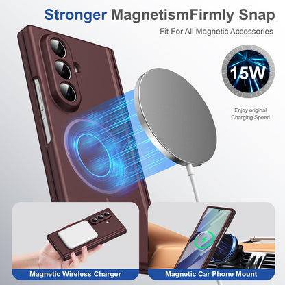 For Samsung Galaxy Z Fold7 5G Full Cover HD Integrated Magnetic Hinge Folding Phone Case - Burgundy - EDA010134104C