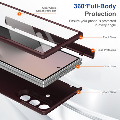 For Samsung Galaxy Z Fold7 5G Full Cover HD Integrated Magnetic Hinge Folding Phone Case - Burgundy - EDA010134104C