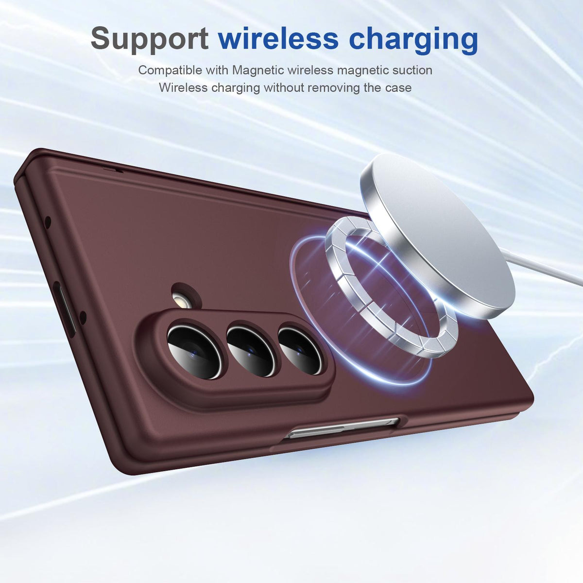 For Samsung Galaxy Z Fold7 5G Full Cover HD Integrated Magnetic Hinge Folding Phone Case - Burgundy - EDA010134104C