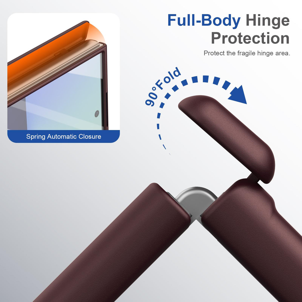 For Samsung Galaxy Z Fold7 5G Full Cover HD Integrated Magnetic Hinge Folding Phone Case - Burgundy - EDA010134104C