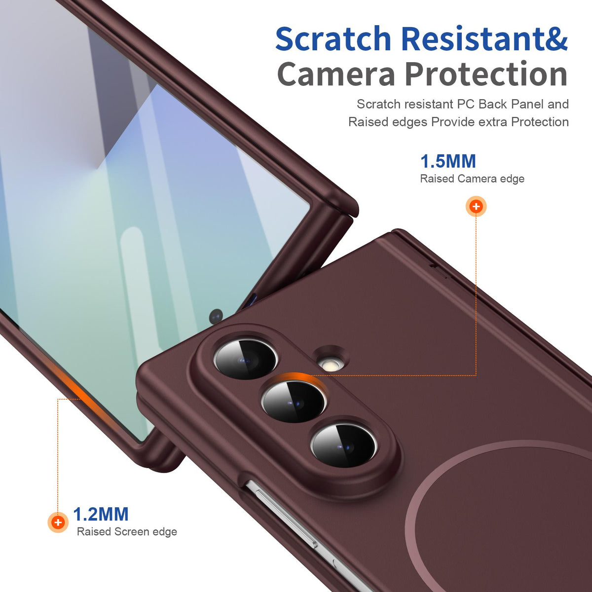 For Samsung Galaxy Z Fold7 5G Full Cover HD Integrated Magnetic Hinge Folding Phone Case - Burgundy - EDA010134104C
