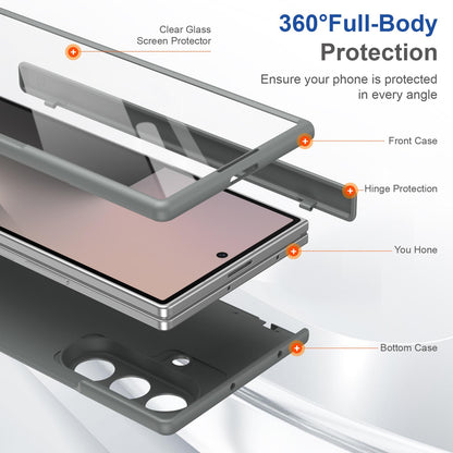 For Samsung Galaxy Z Fold7 5G Full Cover HD Integrated Magnetic Hinge Folding Phone Case - Grey - EDA010134104D