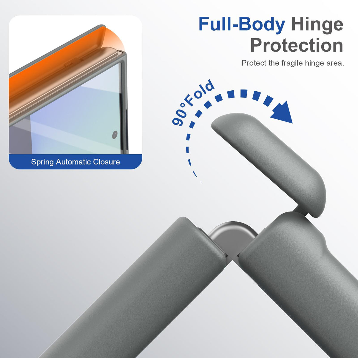 For Samsung Galaxy Z Fold7 5G Full Cover HD Integrated Magnetic Hinge Folding Phone Case - Grey - EDA010134104D