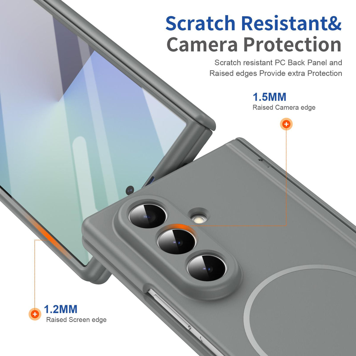 For Samsung Galaxy Z Fold7 5G Full Cover HD Integrated Magnetic Hinge Folding Phone Case - Grey - EDA010134104D