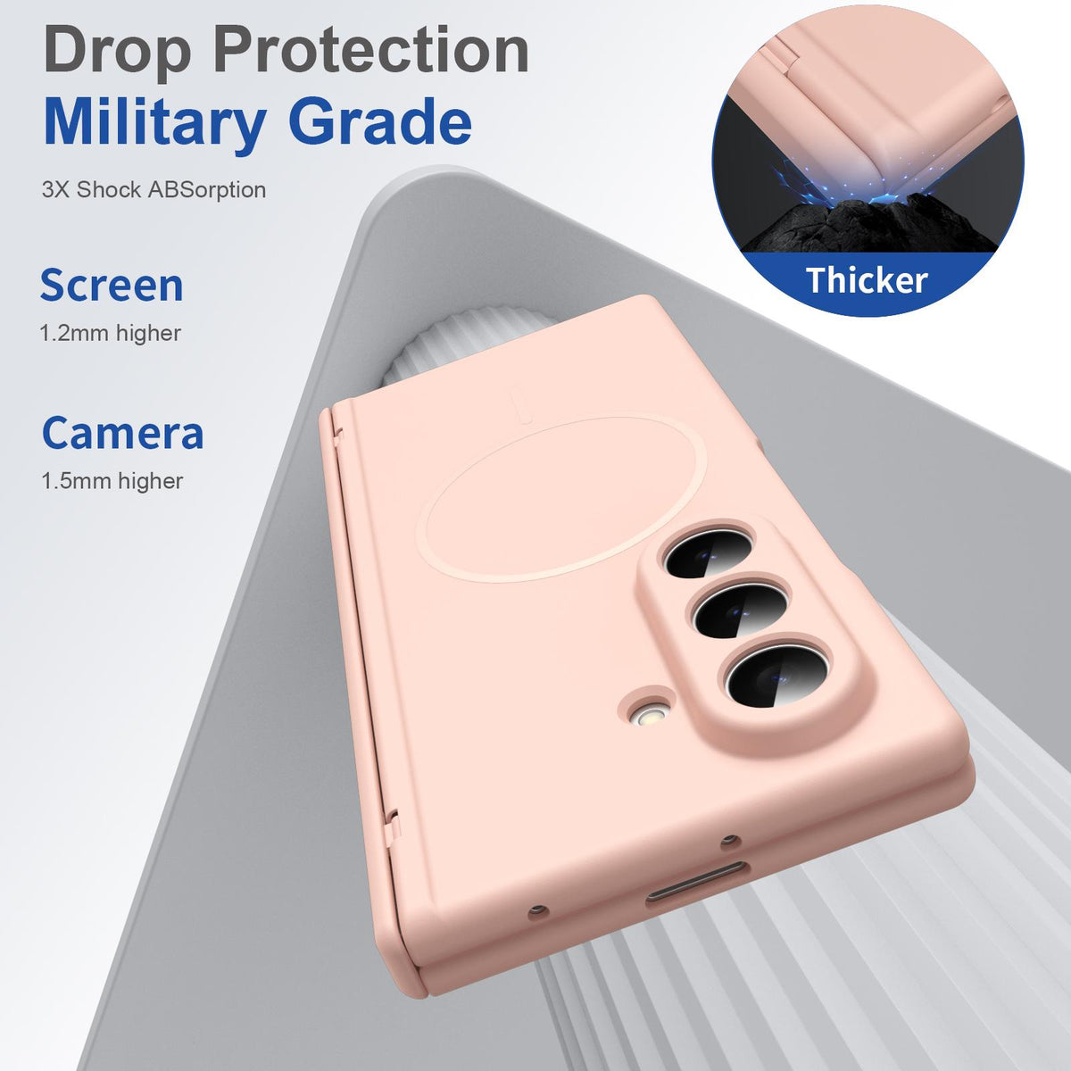 For Samsung Galaxy Z Fold7 5G Full Cover HD Integrated Magnetic Hinge Folding Phone Case - Pink - EDA010134104E