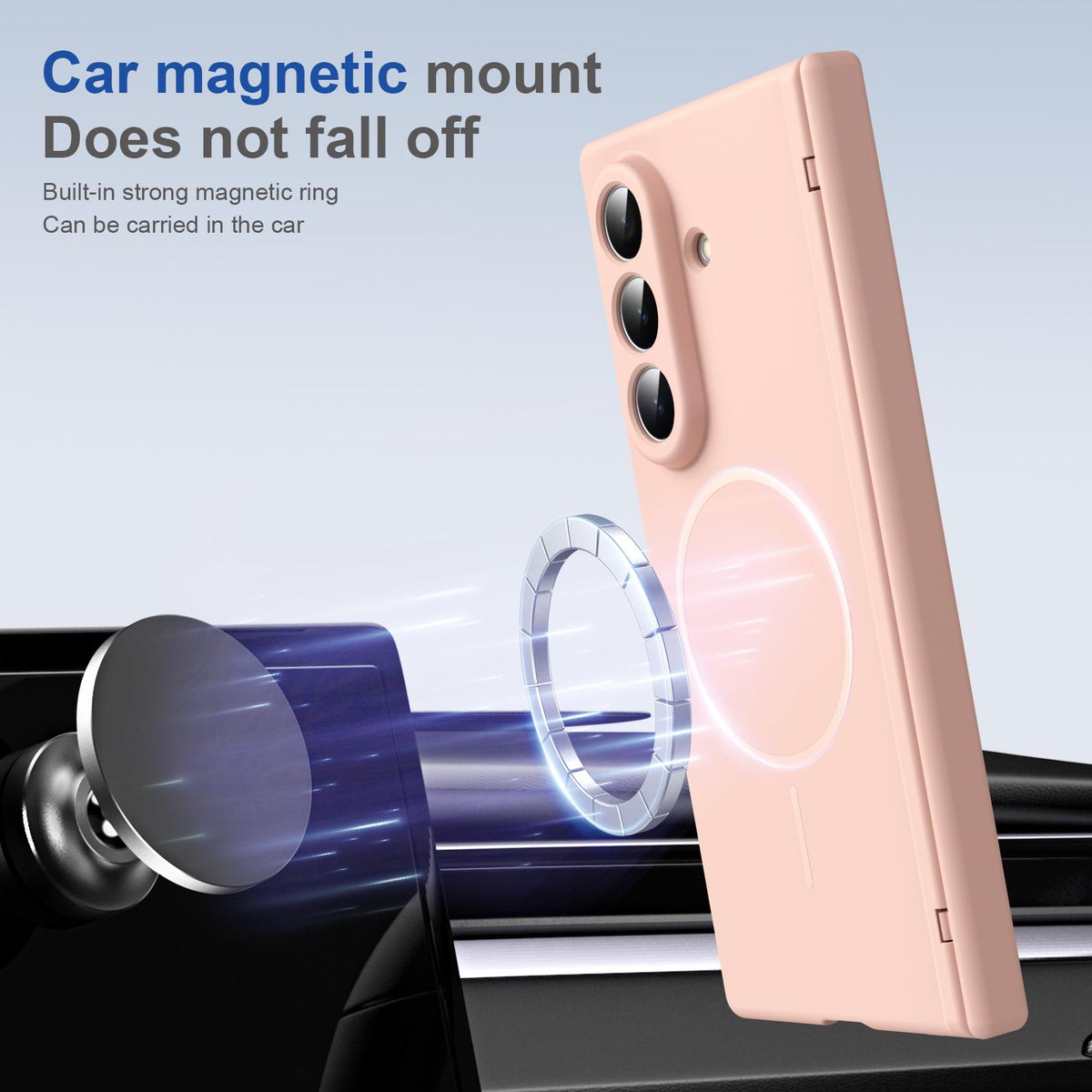 For Samsung Galaxy Z Fold7 5G Full Cover HD Integrated Magnetic Hinge Folding Phone Case - Pink - EDA010134104E