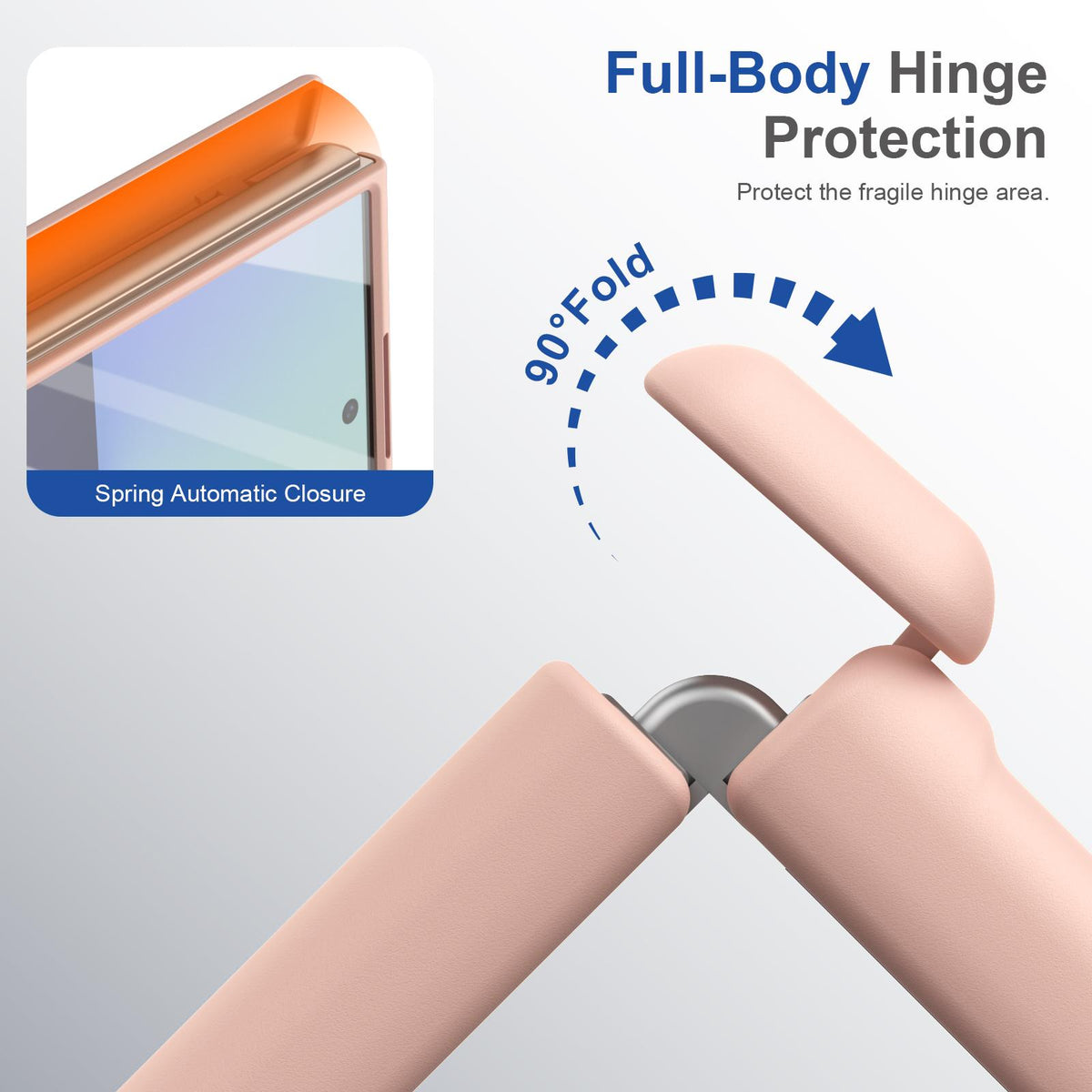 For Samsung Galaxy Z Fold7 5G Full Cover HD Integrated Magnetic Hinge Folding Phone Case - Pink - EDA010134104E
