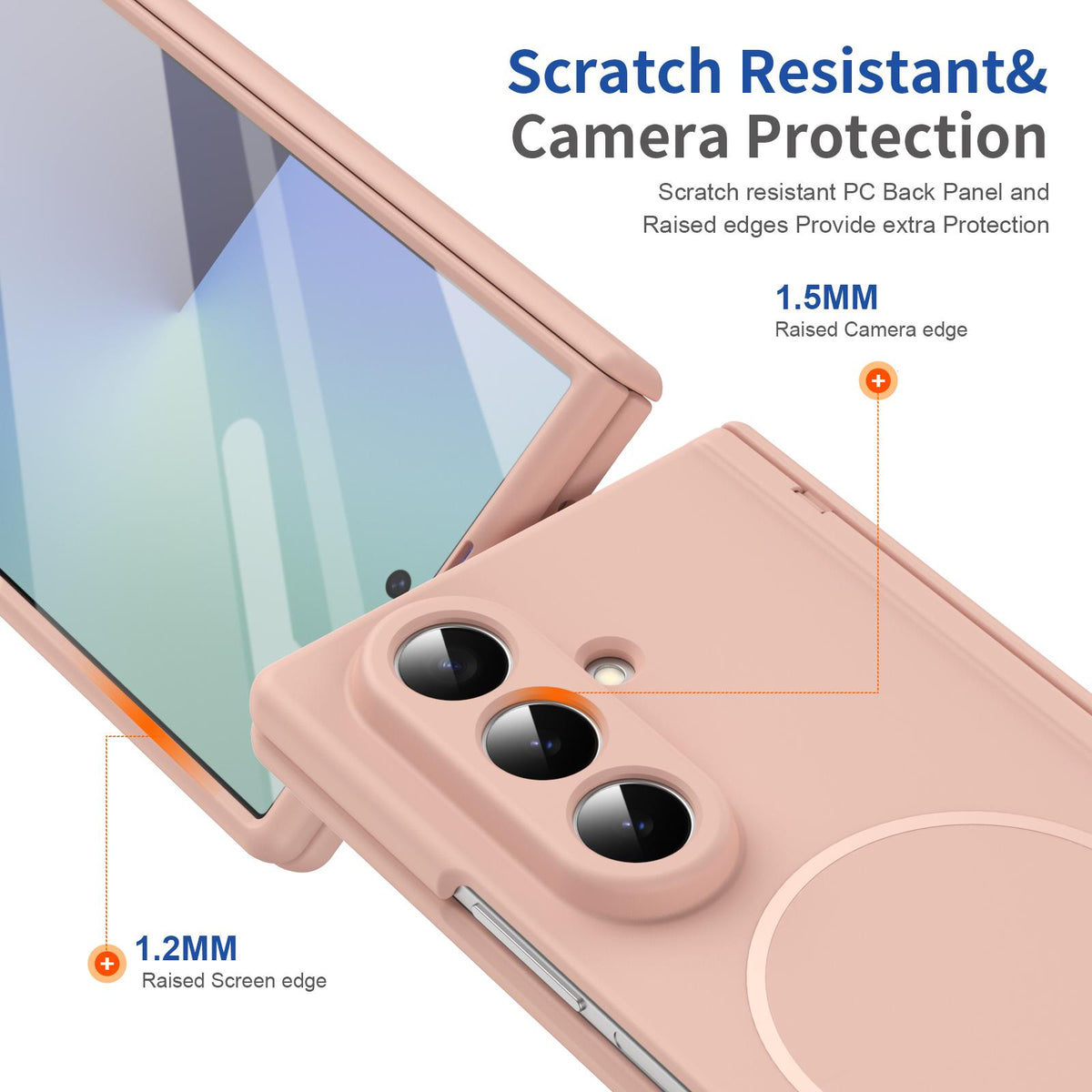 For Samsung Galaxy Z Fold7 5G Full Cover HD Integrated Magnetic Hinge Folding Phone Case - Pink - EDA010134104E