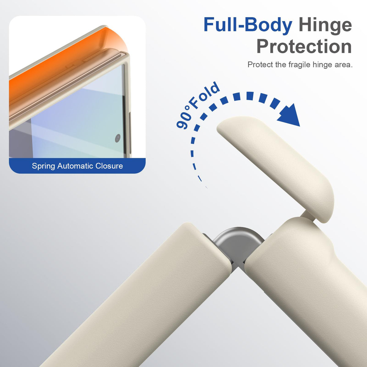 For Samsung Galaxy Z Fold7 5G Full Cover HD Integrated Magnetic Hinge Folding Phone Case - White - EDA010134104F