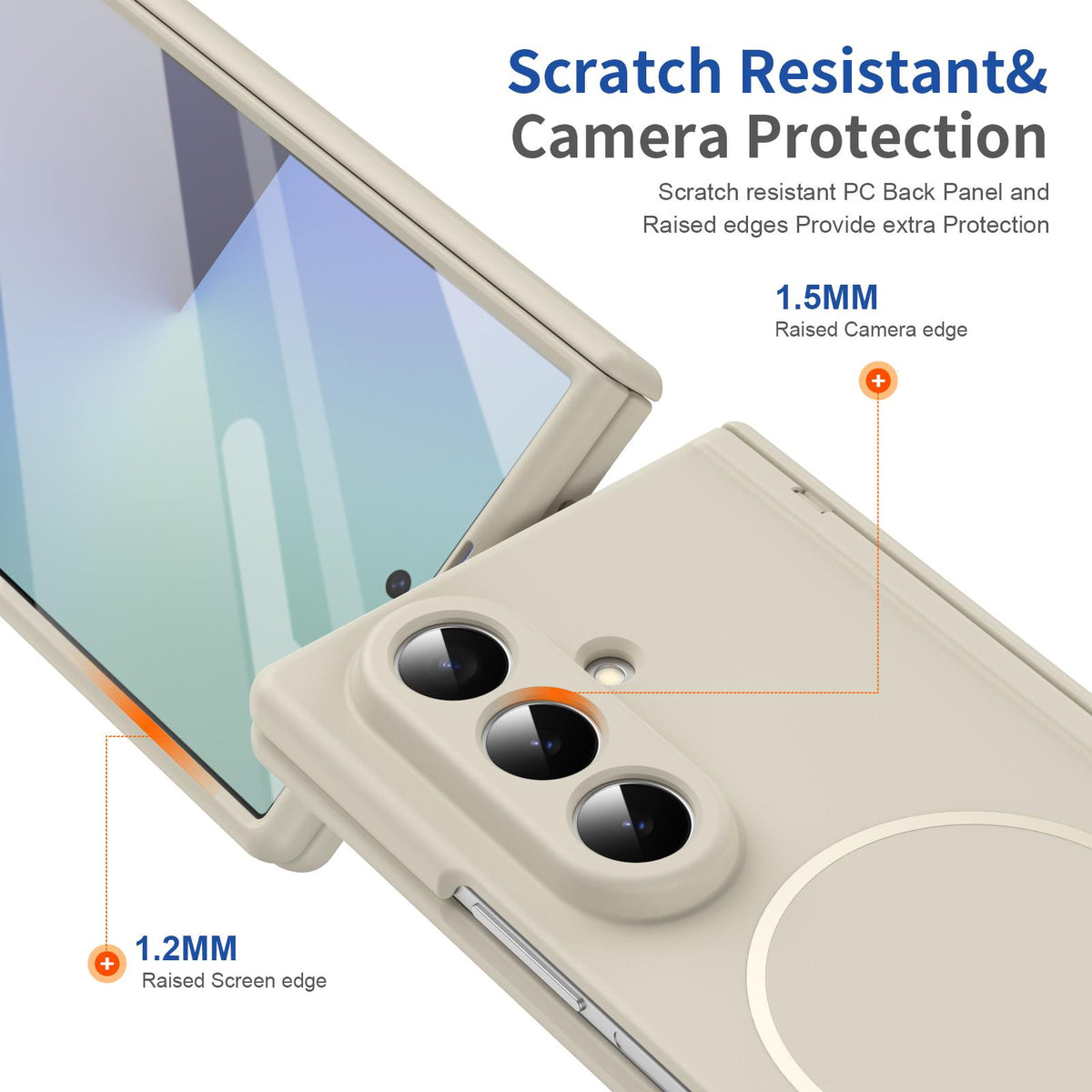 For Samsung Galaxy Z Fold7 5G Full Cover HD Integrated Magnetic Hinge Folding Phone Case - White - EDA010134104F