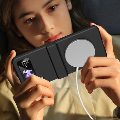 For Galaxy Z Flip4 Full Cover HD Integrated Magnetic Hinge Folding Phone Case - Black - EDA010134111A