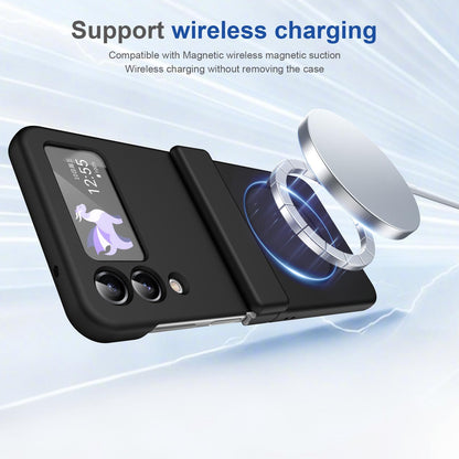 For Galaxy Z Flip4 Full Cover HD Integrated Magnetic Hinge Folding Phone Case - Black - EDA010134111A