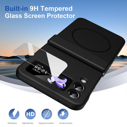 For Galaxy Z Flip4 Full Cover HD Integrated Magnetic Hinge Folding Phone Case - Black - EDA010134111A