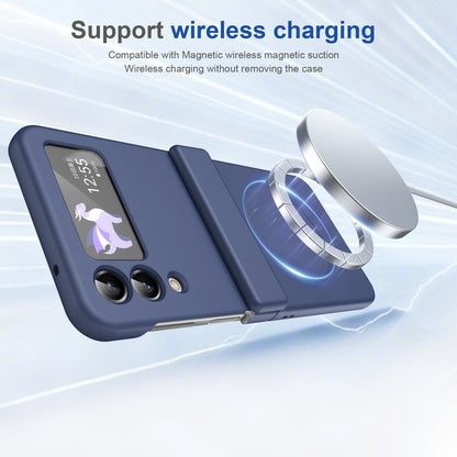 For Galaxy Z Flip4 Full Cover HD Integrated Magnetic Hinge Folding Phone Case - Blue - EDA010134111B