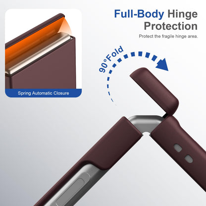 For Galaxy Z Flip4 Full Cover HD Integrated Magnetic Hinge Folding Phone Case - Burgundy - EDA010134111C
