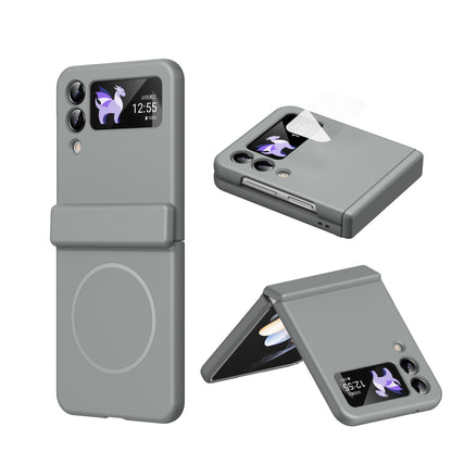 For Galaxy Z Flip4 Full Cover HD Integrated Magnetic Hinge Folding Phone Case - Grey - EDA010134111D
