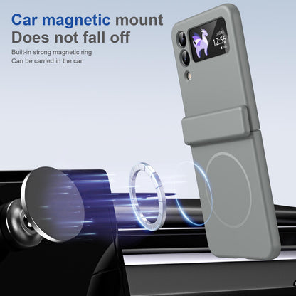 For Galaxy Z Flip4 Full Cover HD Integrated Magnetic Hinge Folding Phone Case - Grey - EDA010134111D