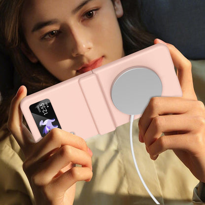 For Galaxy Z Flip4 Full Cover HD Integrated Magnetic Hinge Folding Phone Case - Pink - EDA010134111E