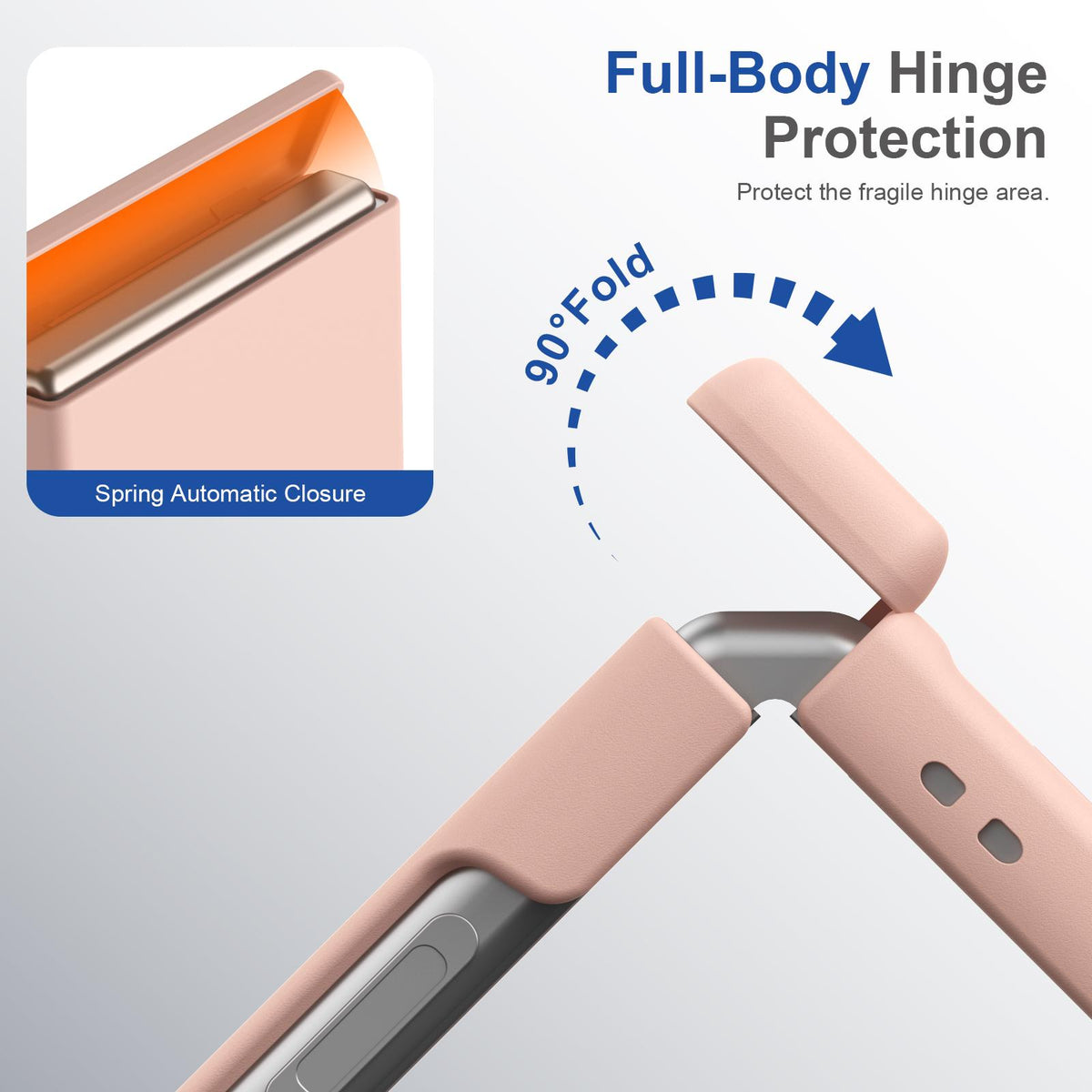For Galaxy Z Flip4 Full Cover HD Integrated Magnetic Hinge Folding Phone Case - Pink - EDA010134111E