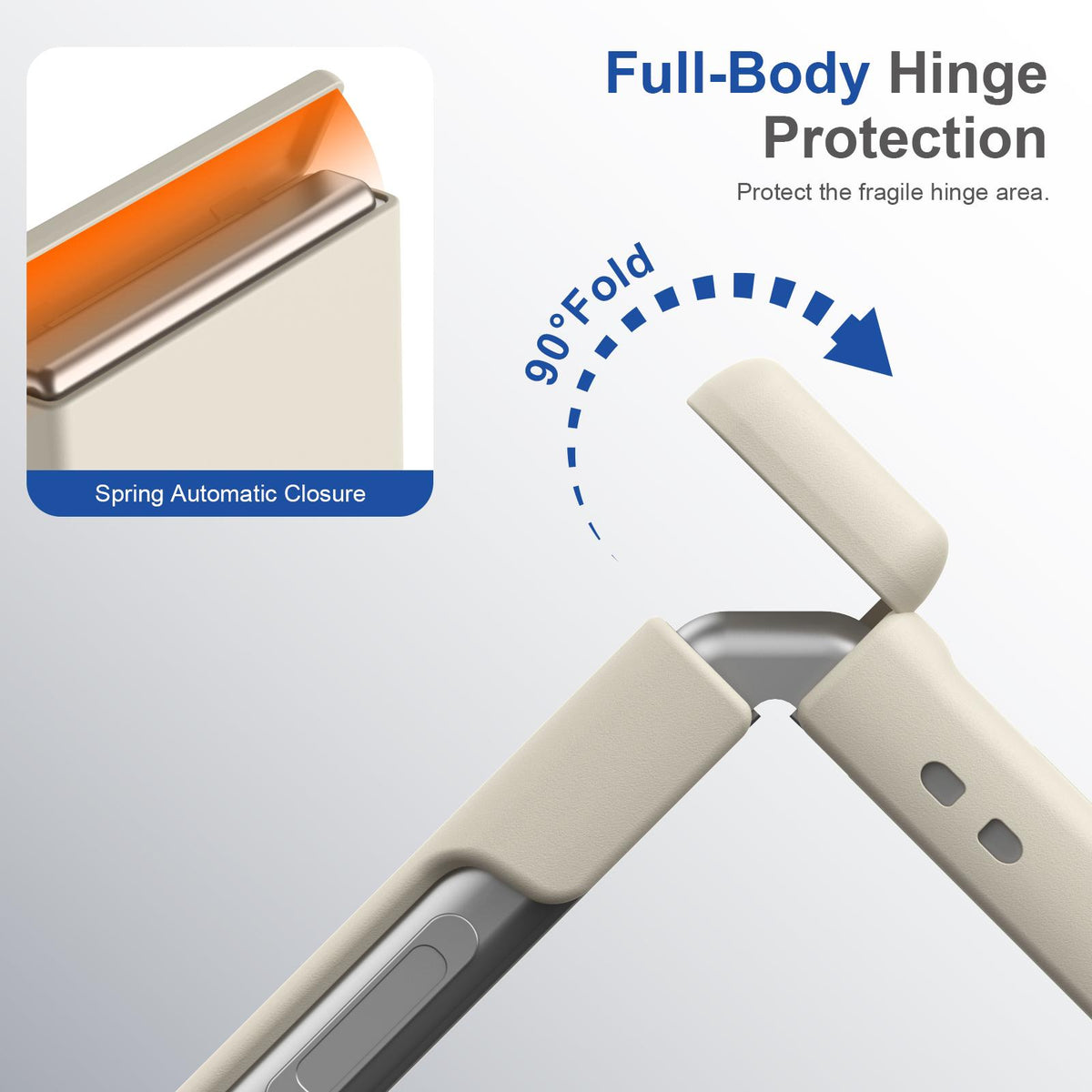 For Galaxy Z Flip4 Full Cover HD Integrated Magnetic Hinge Folding Phone Case - White - EDA010134111F