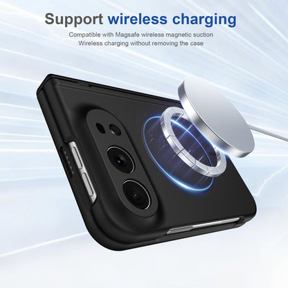 For iPhone Duo Full Cover HD Integrated Magnetic Hinge Folding Phone Case - Black - EDA010134501A