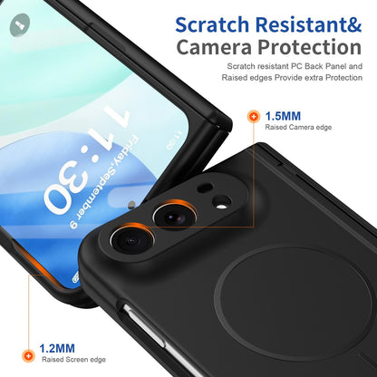 For iPhone Duo Full Cover HD Integrated Magnetic Hinge Folding Phone Case - Black - EDA010134501A