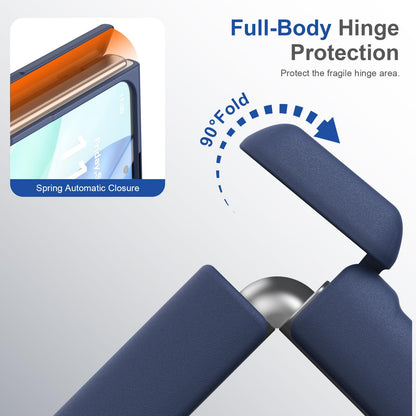 For iPhone Duo Full Cover HD Integrated Magnetic Hinge Folding Phone Case - Blue - EDA010134501B