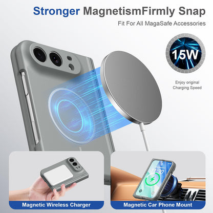 For iPhone Duo Full Cover HD Integrated Magnetic Hinge Folding Phone Case - Grey - EDA010134501D