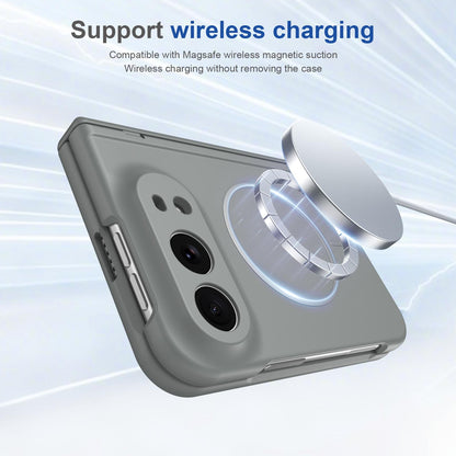 For iPhone Duo Full Cover HD Integrated Magnetic Hinge Folding Phone Case - Grey - EDA010134501D