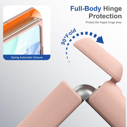For iPhone Duo Full Cover HD Integrated Magnetic Hinge Folding Phone Case - Pink - EDA010134501E