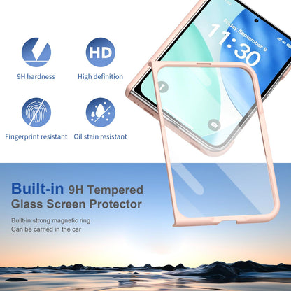 For iPhone Duo Full Cover HD Integrated Magnetic Hinge Folding Phone Case - Pink - EDA010134501E