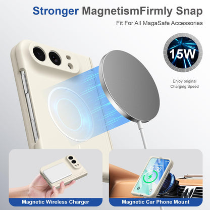 For iPhone Duo Full Cover HD Integrated Magnetic Hinge Folding Phone Case - White - EDA010134501F