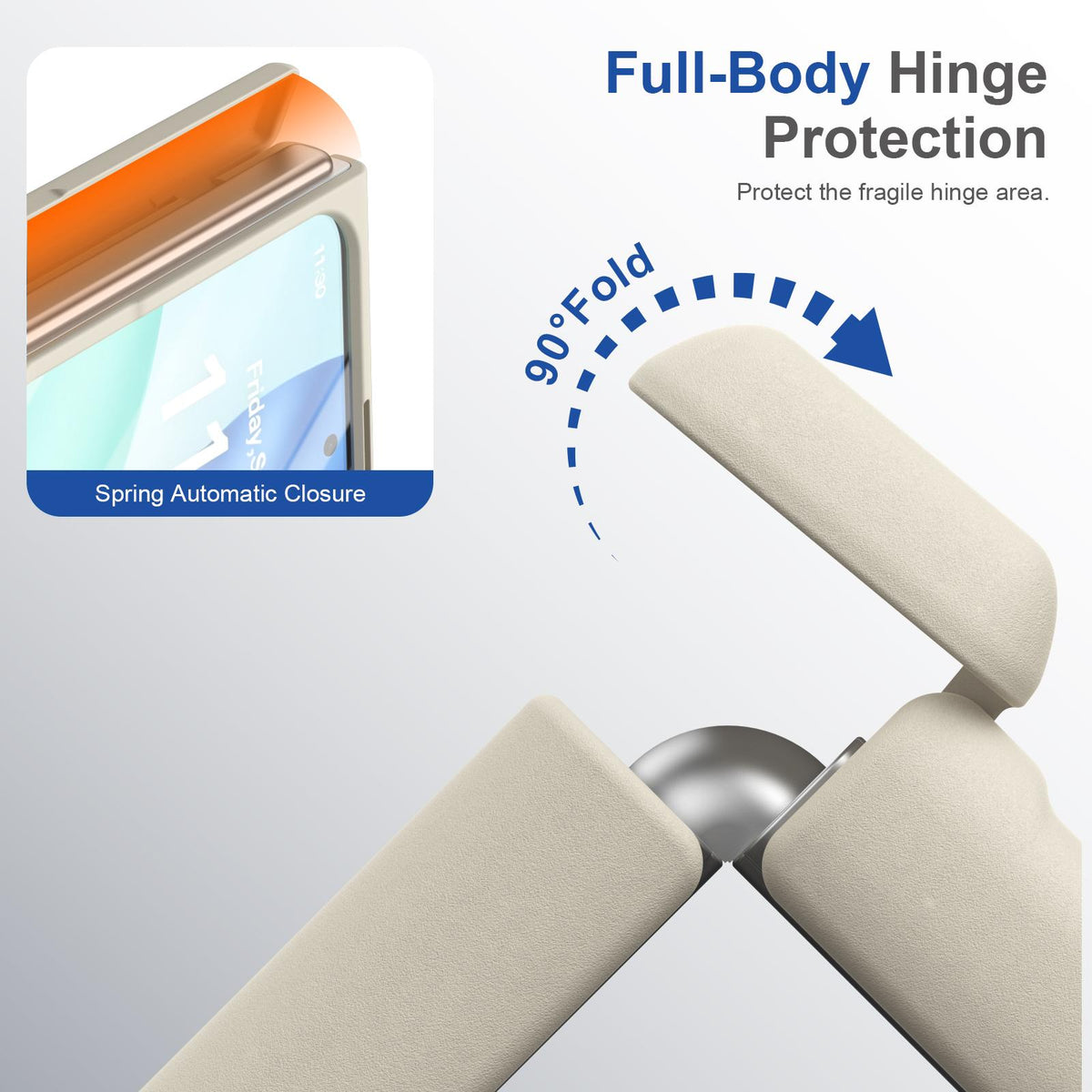 For iPhone Duo Full Cover HD Integrated Magnetic Hinge Folding Phone Case - White - EDA010134501F