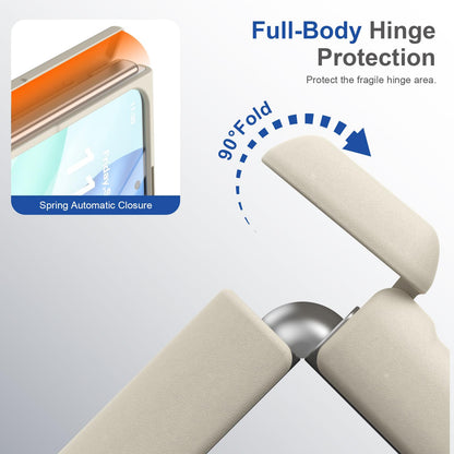For iPhone Duo Full Cover HD Integrated Magnetic Hinge Folding Phone Case - White - EDA010134501F