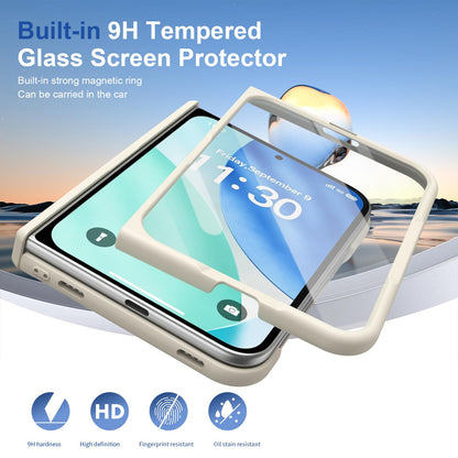 For iPhone Duo Full Cover HD Integrated Magnetic Hinge Folding Phone Case - White - EDA010134501F