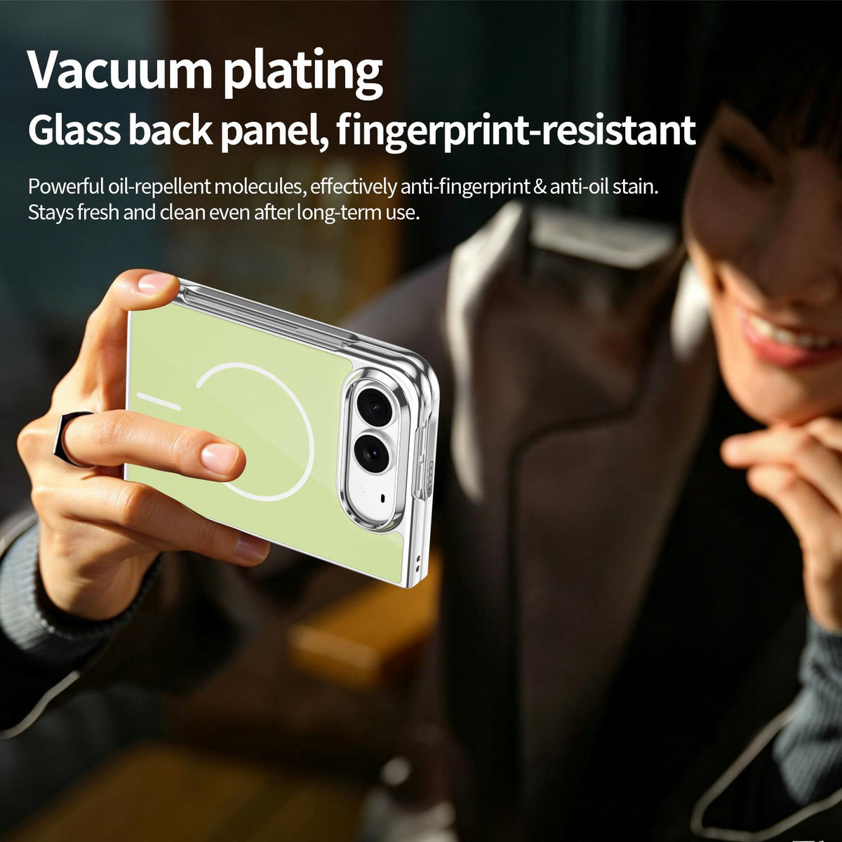 For iPhone Duo Integrated Glass Scratch Resistant Magnetic Phone Case - Green - EDA010135501B